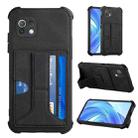 For Xiaomi Mi 11 Lite Dream PU + TPU Four-corner Shockproof Back Cover Case with Card Slots & Holder(Black) - 1