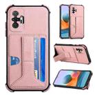 For Xiaomi Redmi Note 10 Pro /  Note 10 Pro Max Dream PU + TPU Four-corner Shockproof Back Cover Case with Card Slots & Holder(Rose Gold) - 1