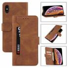 For iPhone X / XS Reverse Buckle Horizontal Flip PU Leather Case with Holder & Card Slot & Wallet(Brown) - 1