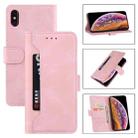 For iPhone X / XS Reverse Buckle Horizontal Flip PU Leather Case with Holder & Card Slot & Wallet(Rose Gold) - 1