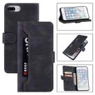 For iPhone SE 2022 / SE 2020 / 8 / 7 Reverse Buckle Horizontal Flip PU Leather Case with Holder & Card Slot & Wallet(Black) - 1