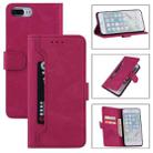 Reverse Buckle Horizontal Flip PU Leather Case with Holder & Card Slot & Wallet For iPhone 8 Plus / 7 Plus(Wine Red) - 1