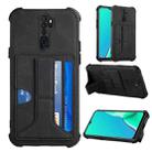 For OPPO A9 2020 / A5 2020 Dream PU + TPU Four-corner Shockproof Back Cover Case with Card Slots & Holder(Black) - 1