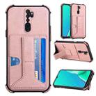 For OPPO A9 2020 / A5 2020 Dream PU + TPU Four-corner Shockproof Back Cover Case with Card Slots & Holder(Rose Gold) - 1