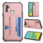 For OPPO A53 / A33 2020 / A32 Dream PU + TPU Four-corner Shockproof Back Cover Case with Card Slots & Holder(Rose Gold) - 1