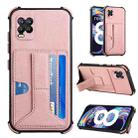 For OPPO Realme 8 Dream PU + TPU Four-corner Shockproof Back Cover Case with Card Slots & Holder(Rose Gold) - 1