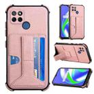 For OPPO Realme C12 / C25 / Narzo 20 / Narzo 30A Dream PU + TPU Four-corner Shockproof Back Cover Case with Card Slots & Holder(Rose Gold) - 1