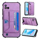 For OPPO Realme C20 Dream PU + TPU Four-corner Shockproof Back Cover Case with Card Slots & Holder(Purple) - 1