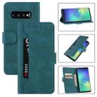For Samsung Galaxy S10 Reverse Buckle Horizontal Flip PU Leather Case with Holder & Card Slot & Wallet(Lake Blue) - 1
