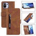 For Xiaomi Mi 11 Lite Reverse Buckle Horizontal Flip PU Leather Case with Holder & Card Slot & Wallet(Brown) - 1