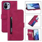 For Xiaomi Mi 11 Lite Reverse Buckle Horizontal Flip PU Leather Case with Holder & Card Slot & Wallet(Wine Red) - 1