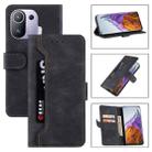 For Xiaomi Mi 11 Pro Reverse Buckle Horizontal Flip PU Leather Case with Holder & Card Slot & Wallet(Black) - 1