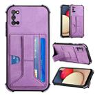 For Samsung Galaxy A02s US Version / A03s Dream PU + TPU Four-corner Shockproof Back Cover Case with Card Slots & Holder(Purple) - 1