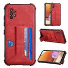 For Samsung Galaxy A32 4G Dream PU + TPU Four-corner Shockproof Back Cover Case with Card Slots & Holder(Red) - 1