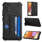 For Samsung Galaxy A32 4G Dream PU + TPU Four-corner Shockproof Back Cover Case with Card Slots & Holder(Black) - 1