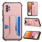 For Samsung Galaxy A32 4G Dream PU + TPU Four-corner Shockproof Back Cover Case with Card Slots & Holder(Rose Gold) - 1