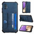 For Samsung Galaxy A32 5G Dream PU + TPU Four-corner Shockproof Back Cover Case with Card Slots & Holder(Blue) - 1