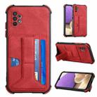 For Samsung Galaxy A32 5G Dream PU + TPU Four-corner Shockproof Back Cover Case with Card Slots & Holder(Red) - 1