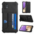 For Samsung Galaxy A32 5G Dream PU + TPU Four-corner Shockproof Back Cover Case with Card Slots & Holder(Black) - 1