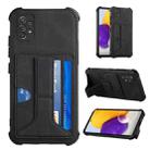 For Samsung Galaxy A52 5G / 4G Dream PU + TPU Four-corner Shockproof Back Cover Case with Card Slots & Holder(Black) - 1
