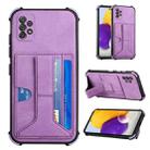 For Samsung Galaxy A72 5G / 4G Dream PU + TPU Four-corner Shockproof Back Cover Case with Card Slots & Holder(Purple) - 1