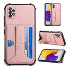 For Samsung Galaxy A72 5G / 4G Dream PU + TPU Four-corner Shockproof Back Cover Case with Card Slots & Holder(Rose Gold) - 1