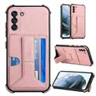 For Samsung Galaxy S21 5G Dream PU + TPU Four-corner Shockproof Back Cover Case with Card Slots & Holder(Rose Gold) - 1