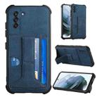 For Samsung Galaxy S21+ 5G Dream PU + TPU Four-corner Shockproof Back Cover Case with Card Slots & Holder(Blue) - 1