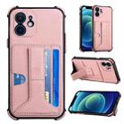 For iPhone 12 mini Dream PU+TPU Four-corner Shockproof Back Cover Case with Card Slots & Holder (Rose Gold) - 1