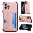 For iPhone 11 Pro Dream PU+TPU Four-corner Shockproof Back Cover Case with Card Slots & Holder (Rose Gold) - 1