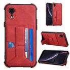 For iPhone XR Dream PU+TPU Four-corner Shockproof Back Cover Case with Card Slots & Holder(Red) - 1