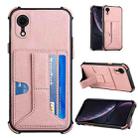For iPhone XR Dream PU+TPU Four-corner Shockproof Back Cover Case with Card Slots & Holder(Rose Gold) - 1