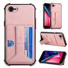 For iPhone SE 2022 / SE 2020 / 8 / 7 Dream PU+TPU Four-corner Shockproof Back Cover Case with Card Slots & Holder(Rose Gold) - 1