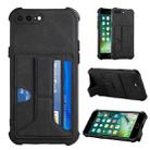 Dream PU+TPU Four-corner Shockproof Back Cover Case with Card Slots & Holder For iPhone 8 Plus / 7  Plus(Black) - 1