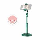 Desktop Stand Mobile Phone Tablet Live Broadcast Stand Telescopic Disc Stand, Style:Holder + Fill Light(Green) - 1