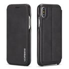 For iPhone X / XS Hon Ancient Series Leather Case with Card Slots & Holder & Wallet(Black) - 1