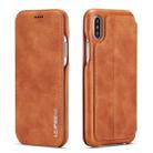 For iPhone X / XS Hon Ancient Series Leather Case with Card Slots & Holder & Wallet(Brown) - 1