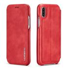For iPhone X / XS Hon Ancient Series Leather Case with Card Slots & Holder & Wallet(Red) - 1