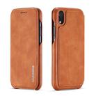 For iPhone XR Hon Ancient Series Leather Case with Card Slots & Holder & Wallet(Brown) - 1