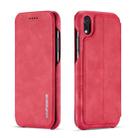 For iPhone XR Hon Ancient Series Leather Case with Card Slots & Holder & Wallet(Red) - 1