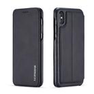 For iPhone XS Max Hon Ancient Series Leather Case with Card Slots & Holder & Wallet(Black) - 1