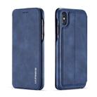 For iPhone XS Max Hon Ancient Series Leather Case with Card Slots & Holder & Wallet(Blue) - 1