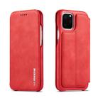 For iPhone 11 Hon Ancient Series Leather Case with Card Slots & Holder & Wallet(Red) - 1