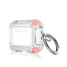 Anti-drop Transparent PC Two-color Earphone Protective Case with Hanging Loop for AirPods 3(Pink) - 1