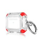 Anti-drop Transparent PC Two-color Earphone Protective Case with Hanging Loop for AirPods 3(Red) - 1