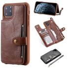 For iPhone 11 Pro Max Buckle Zipper Shockproof Protective Case with Holder & Card Slots & Wallet & Lanyard & Photos Frame(Coffee) - 1