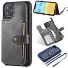 For iPhone 11 For  iPhone 11 Buckle Zipper Shockproof Protective Case with Holder & Card Slots & Wallet & Lanyard & Photos Frame(Gray) - 1