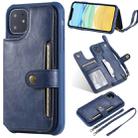 For iPhone 11 For  iPhone 11 Buckle Zipper Shockproof Protective Case with Holder & Card Slots & Wallet & Lanyard & Photos Frame(Blue) - 1