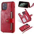 For iPhone 11 Pro Buckle Zipper Shockproof Protective Case with Holder & Card Slots & Wallet & Lanyard & Photos Frame(Red) - 1