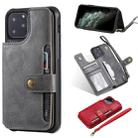 For iPhone 11 Pro Buckle Zipper Shockproof Protective Case with Holder & Card Slots & Wallet & Lanyard & Photos Frame(Gray) - 1